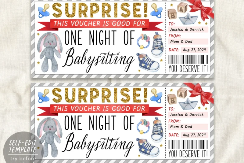 Free Printable Gift Certificates For Babysitting