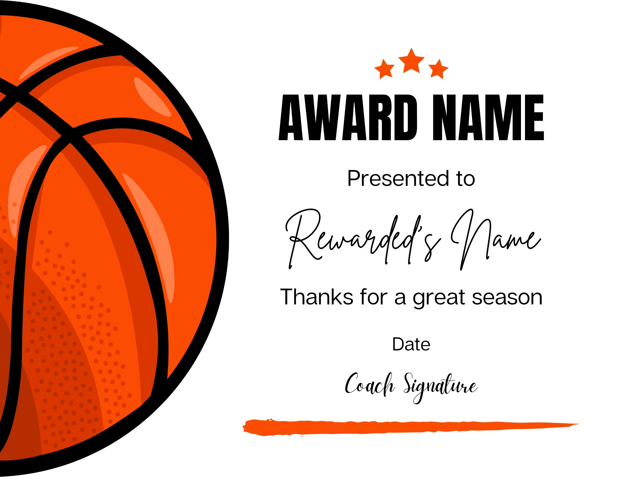 Printable Basketball Certificate Templates Printable Basketball Certificate Templates
