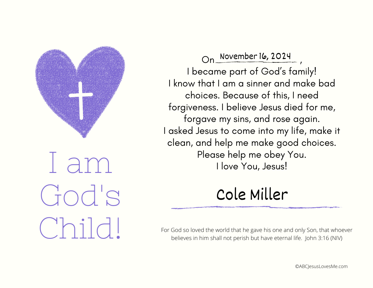 Becoming A Christian ABCJesusLovesMe