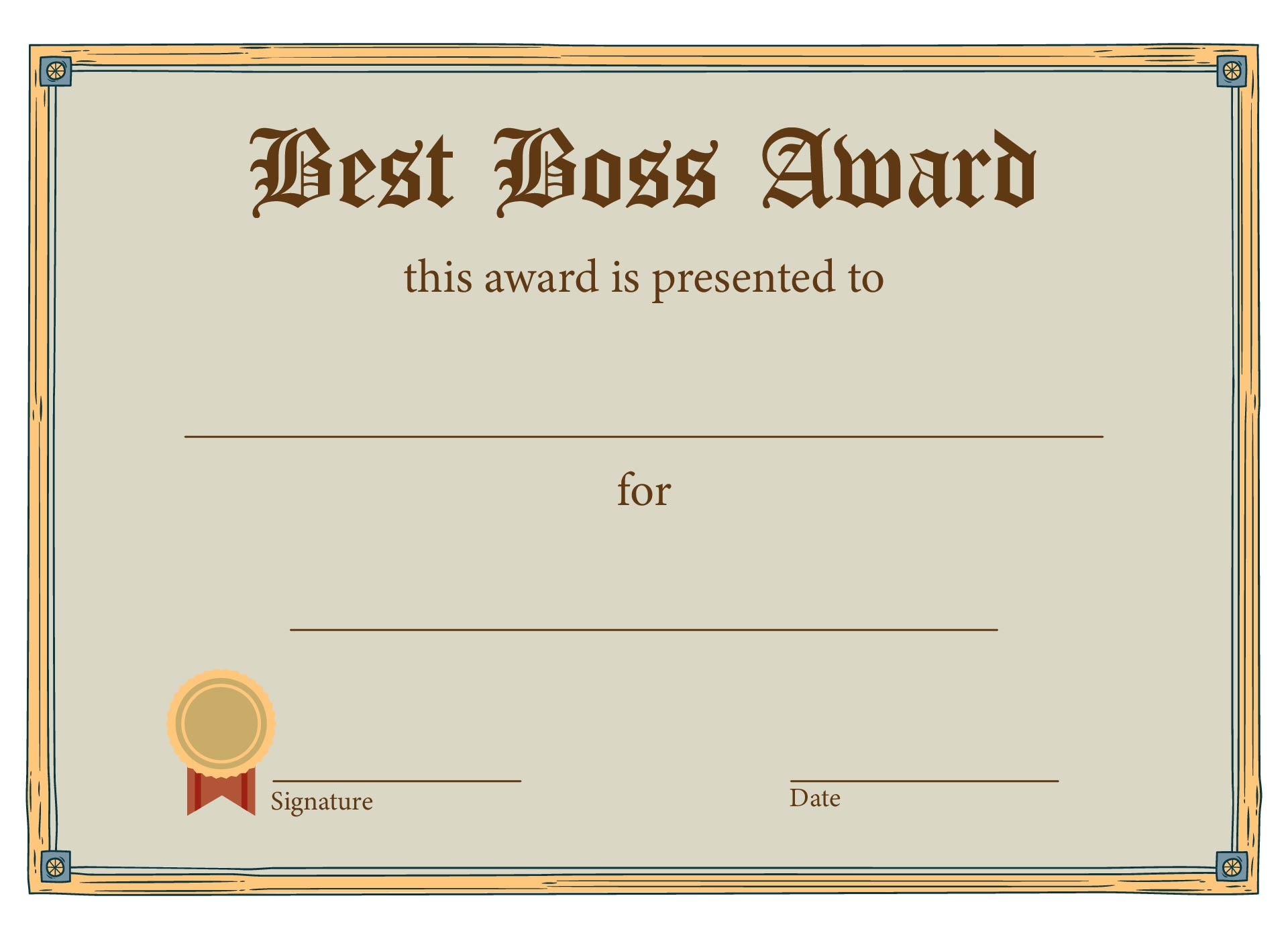 Best Boss Certificate 13 Free PDF Printables Printablee