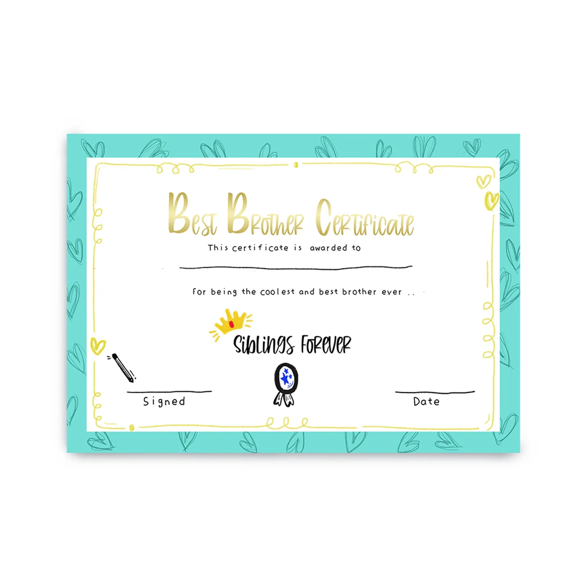 Best Brother Certificate Printable Best Brother Certificate Printable