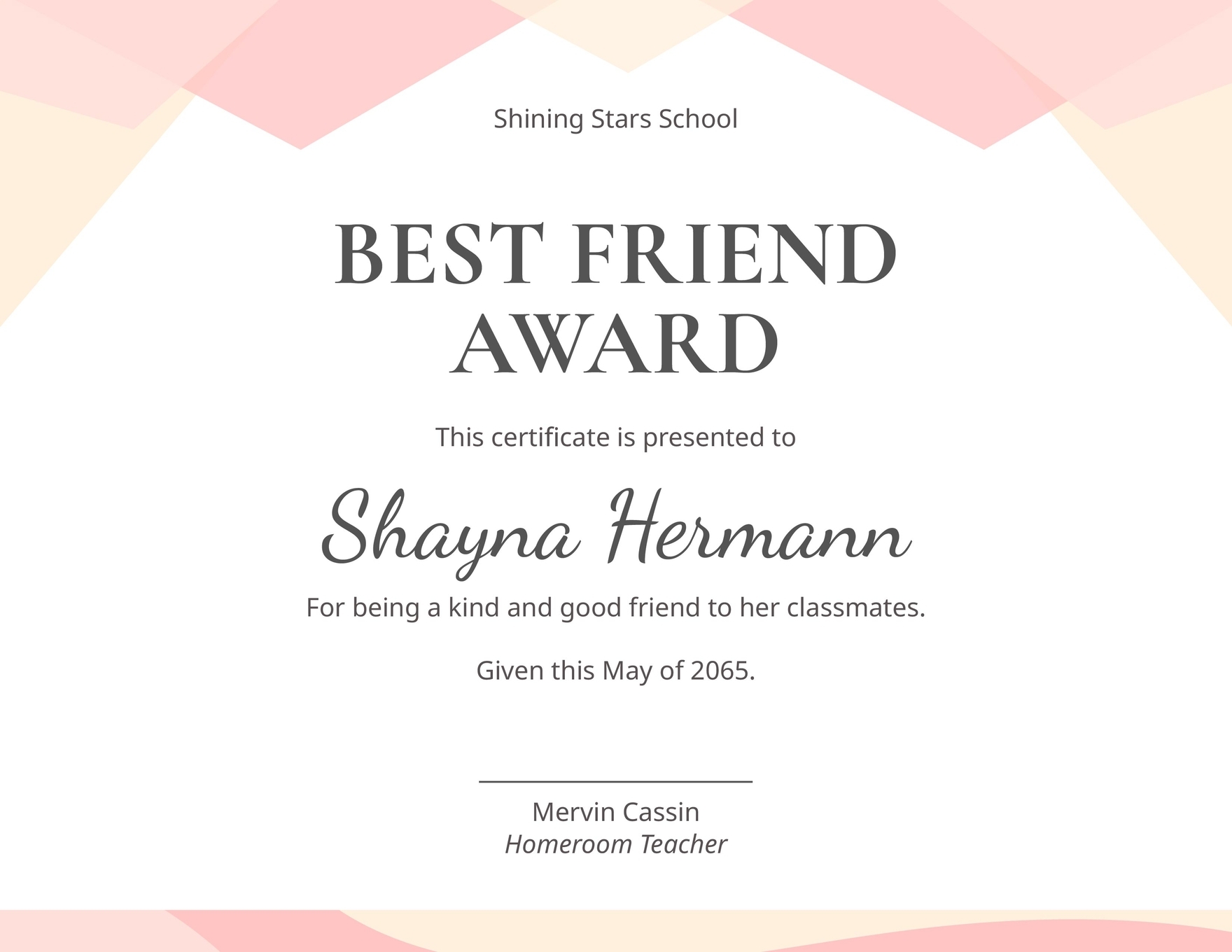 Printable Good Friend Certificate