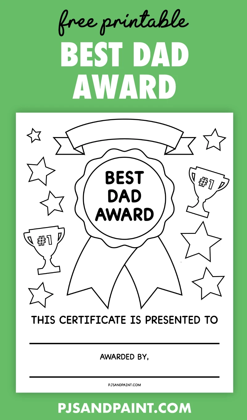 Best Dad Award Free Printable Certificate Pjs And Paint Best Dad Award Free Printable Certificate Pjs And Paint