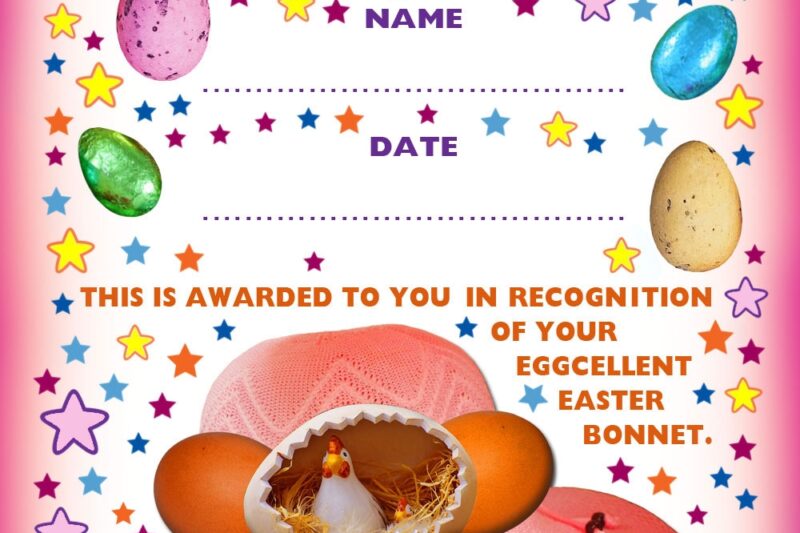 Printable Easter Bonnet Certificates