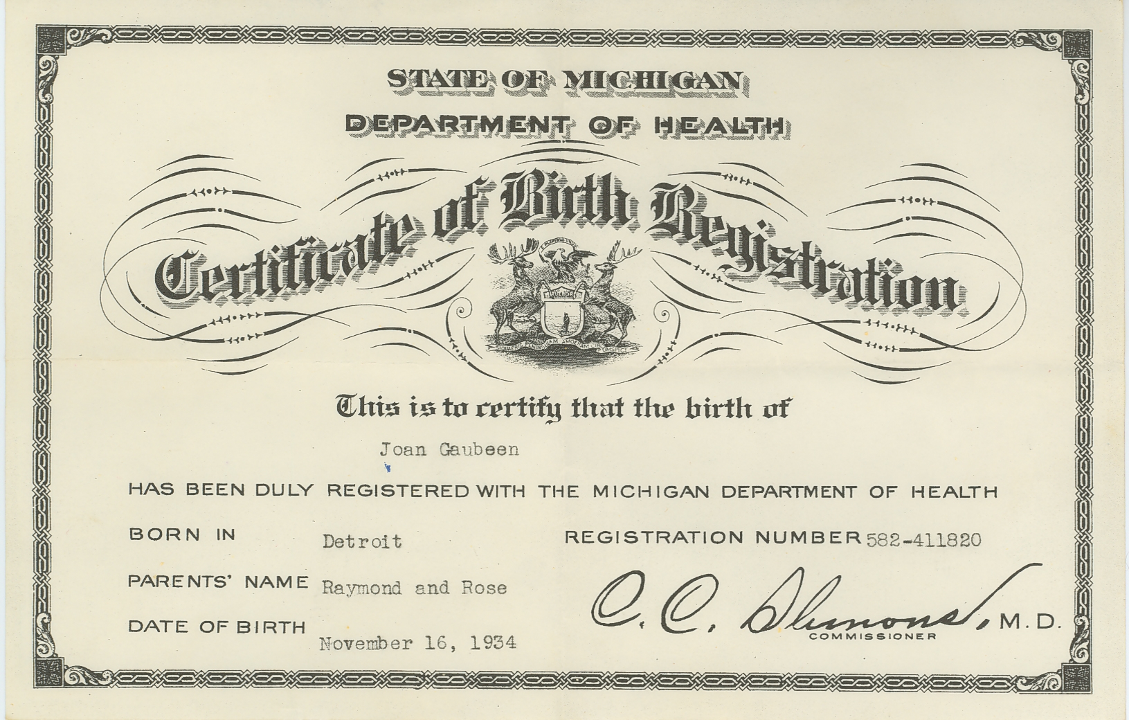 Birth And Baptism Certificates Joan Gaubeen Certificate Of Birth Registration State Of Michigan Walters Family Tree Birth And Baptism Certificates Joan Gaubeen Certificate Of Birth Registration State Of Michigan Walters Family Tree