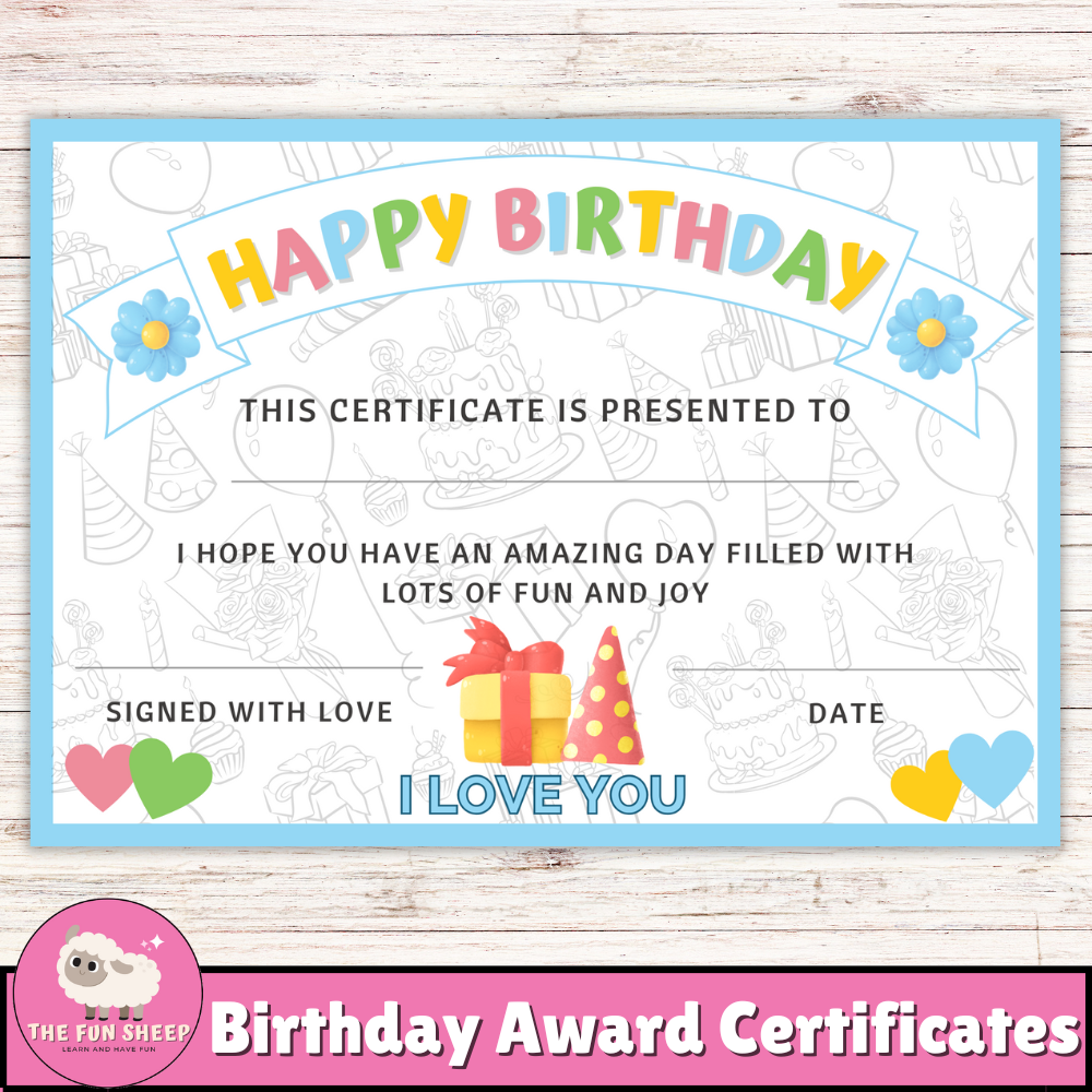 Birthday Certificate Printables