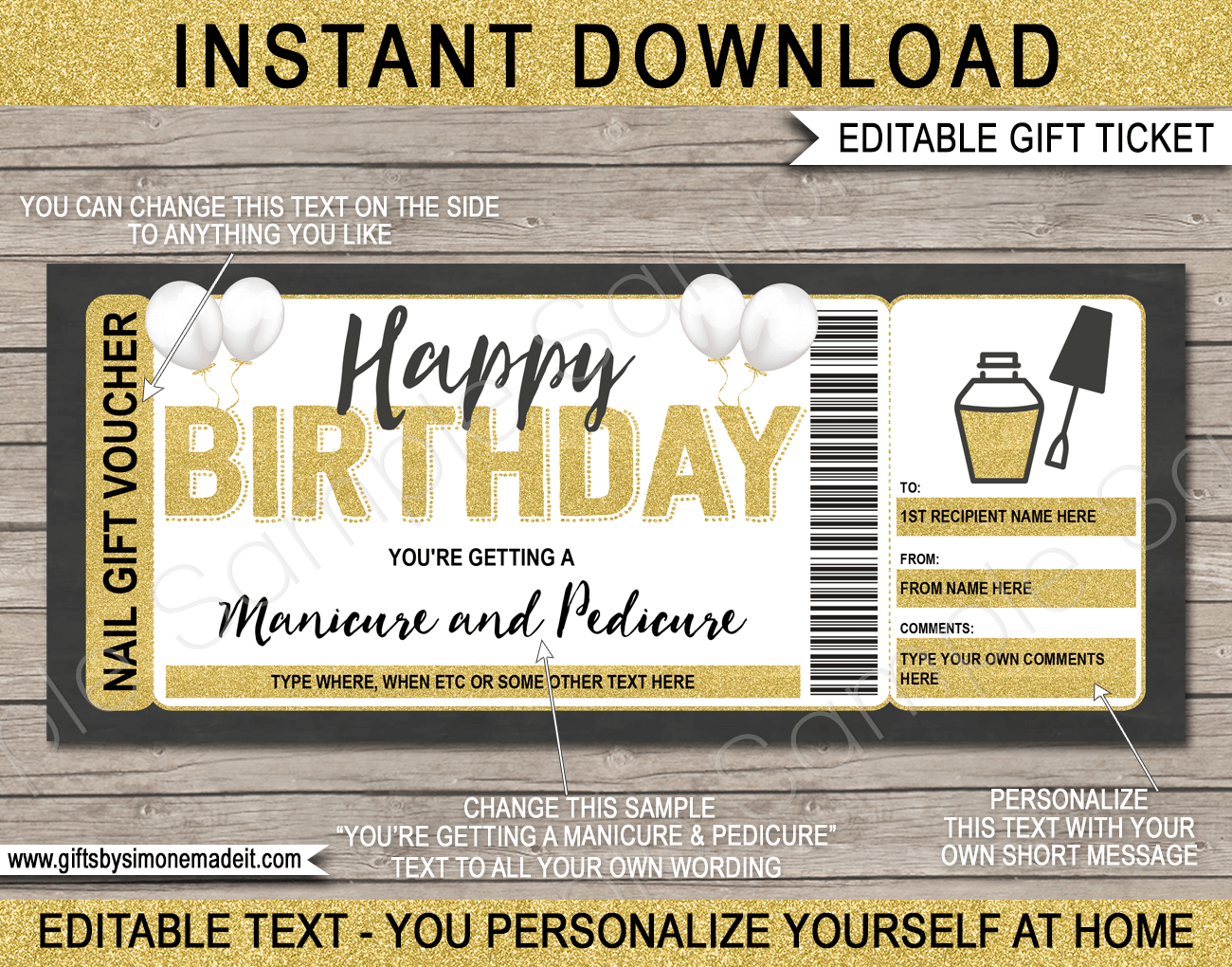 Printable Pedicure Gift Certificate Printable Pedicure Gift Certificate