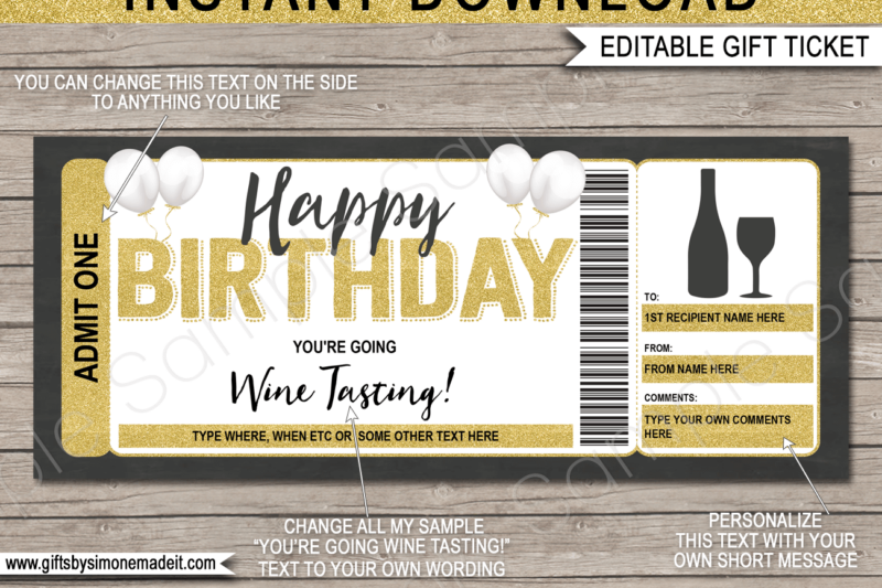 Printable Wine Gift Certificate