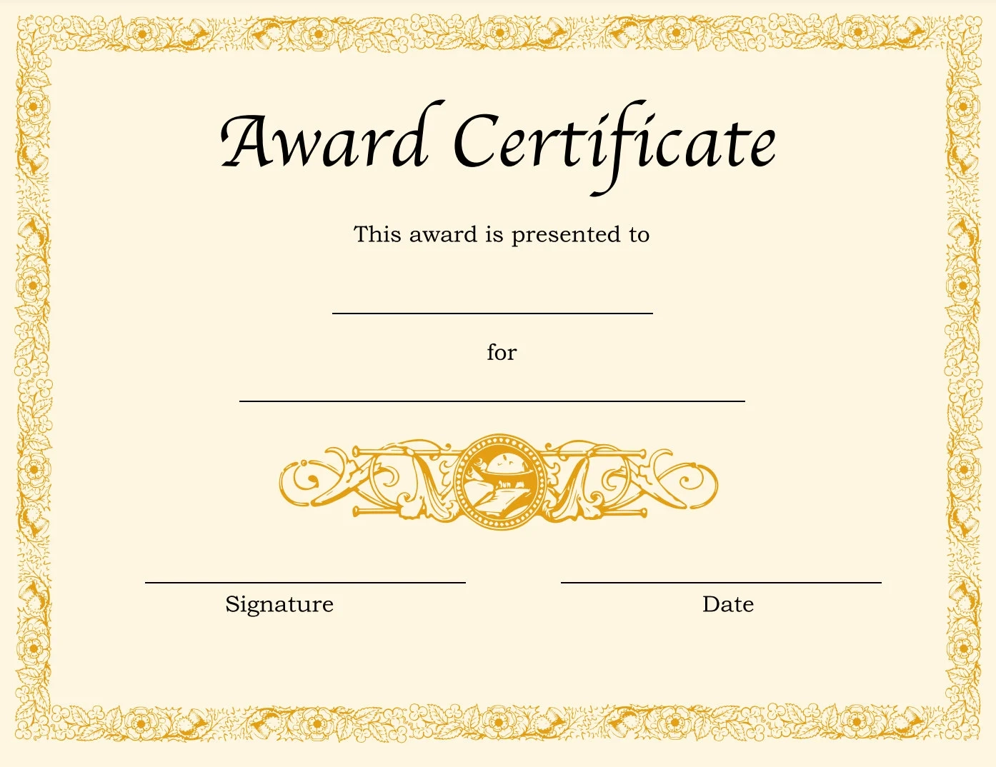 Blank Award Certificate Etsy Blank Award Certificate Etsy