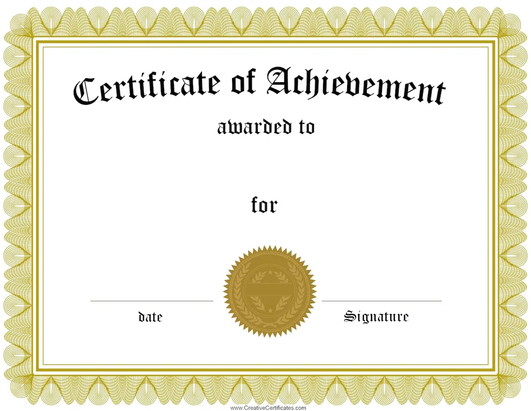 Blank Certificate Of Achievement Etsy UK Blank Certificate Of Achievement Etsy UK