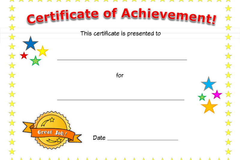 Free Printable Blank Certificates Of Achievement
