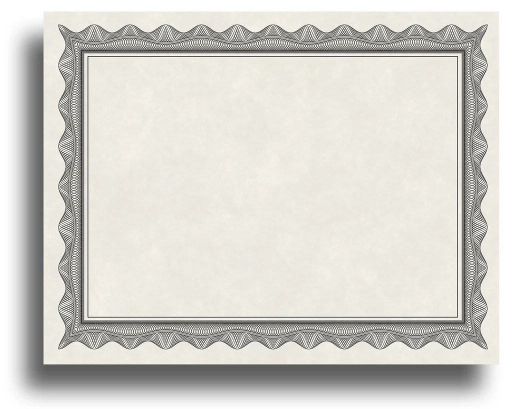 Blank Certificates 80lb Text Black Border Parchment 