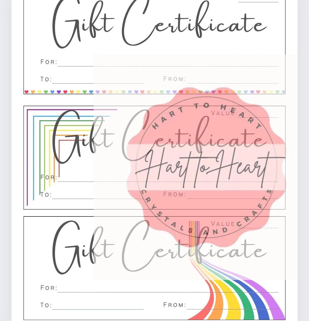 Blank Gift Certificates Pride Rainbow Accents Etsy Blank Gift Certificates Pride Rainbow Accents Etsy