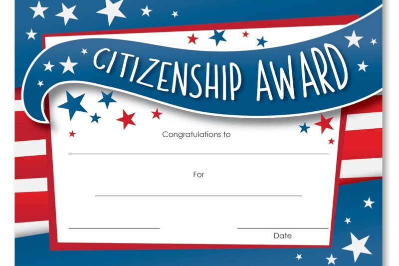 Printable Citizenship Award Certificates