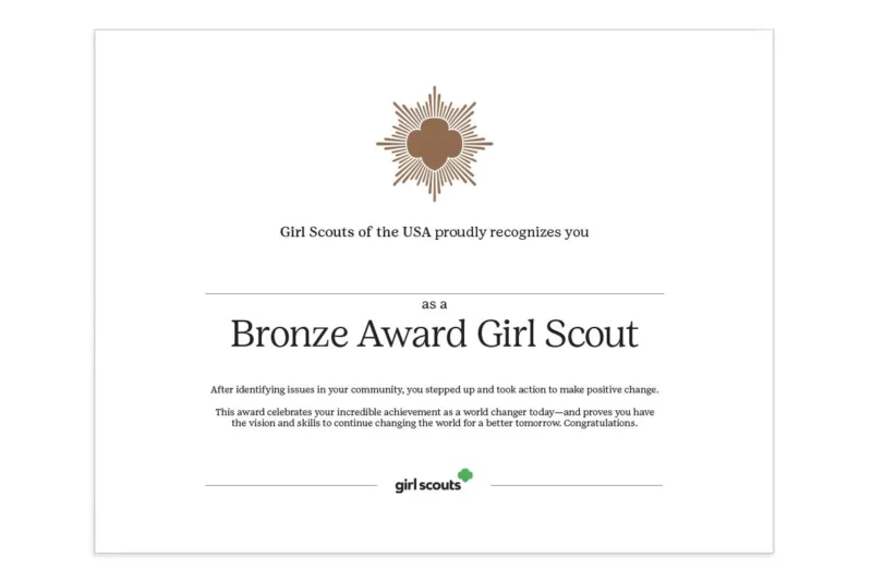 Free Printable Bronze Award Certificate