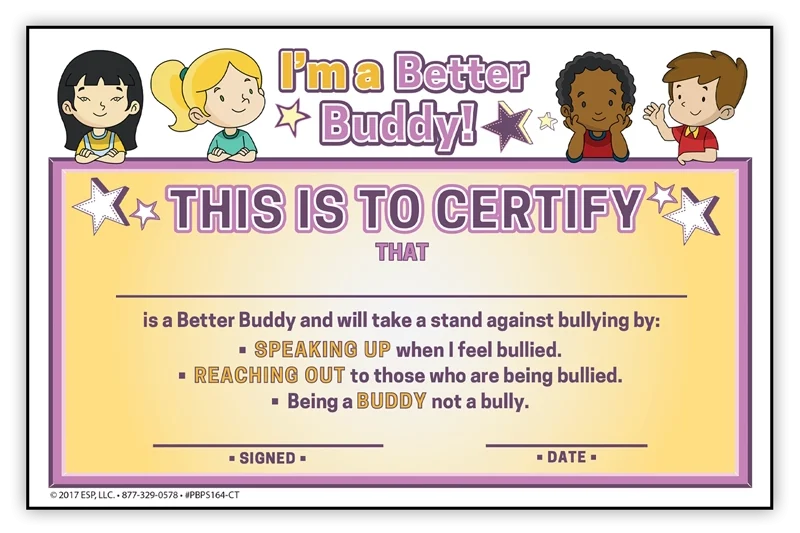 Printable Anti Bullying Certificate