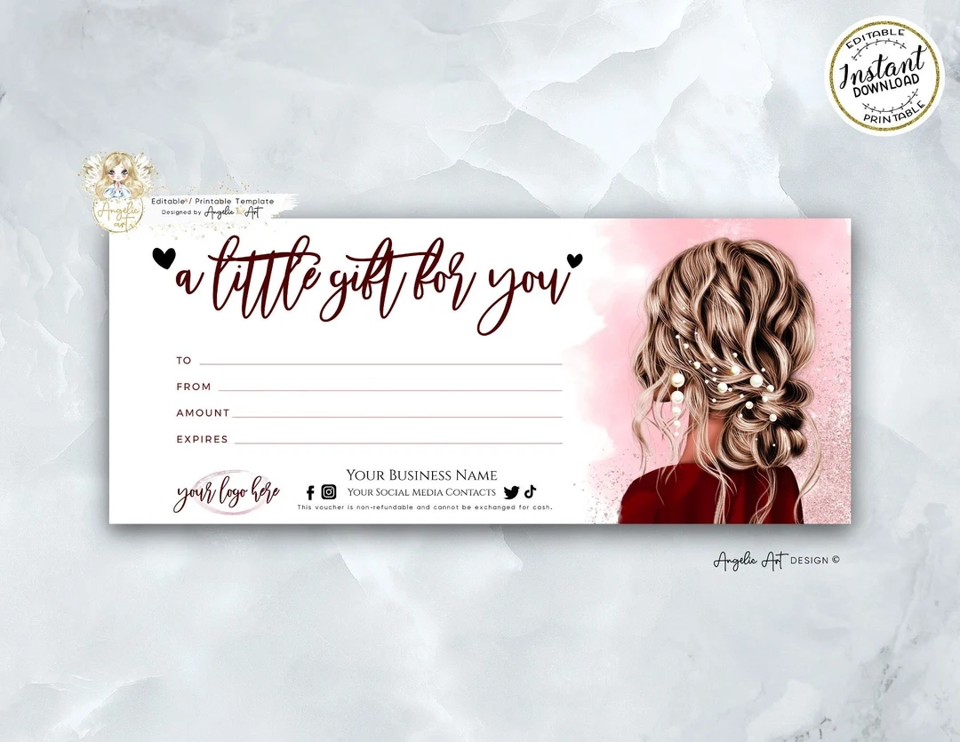 Hair Gift Certificate Printable