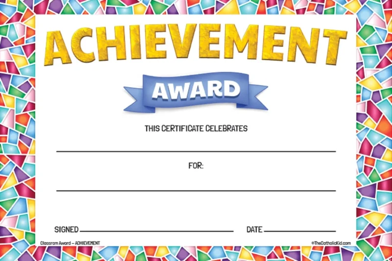Ffree Catholic Printable Kindergarten Certificate Templates