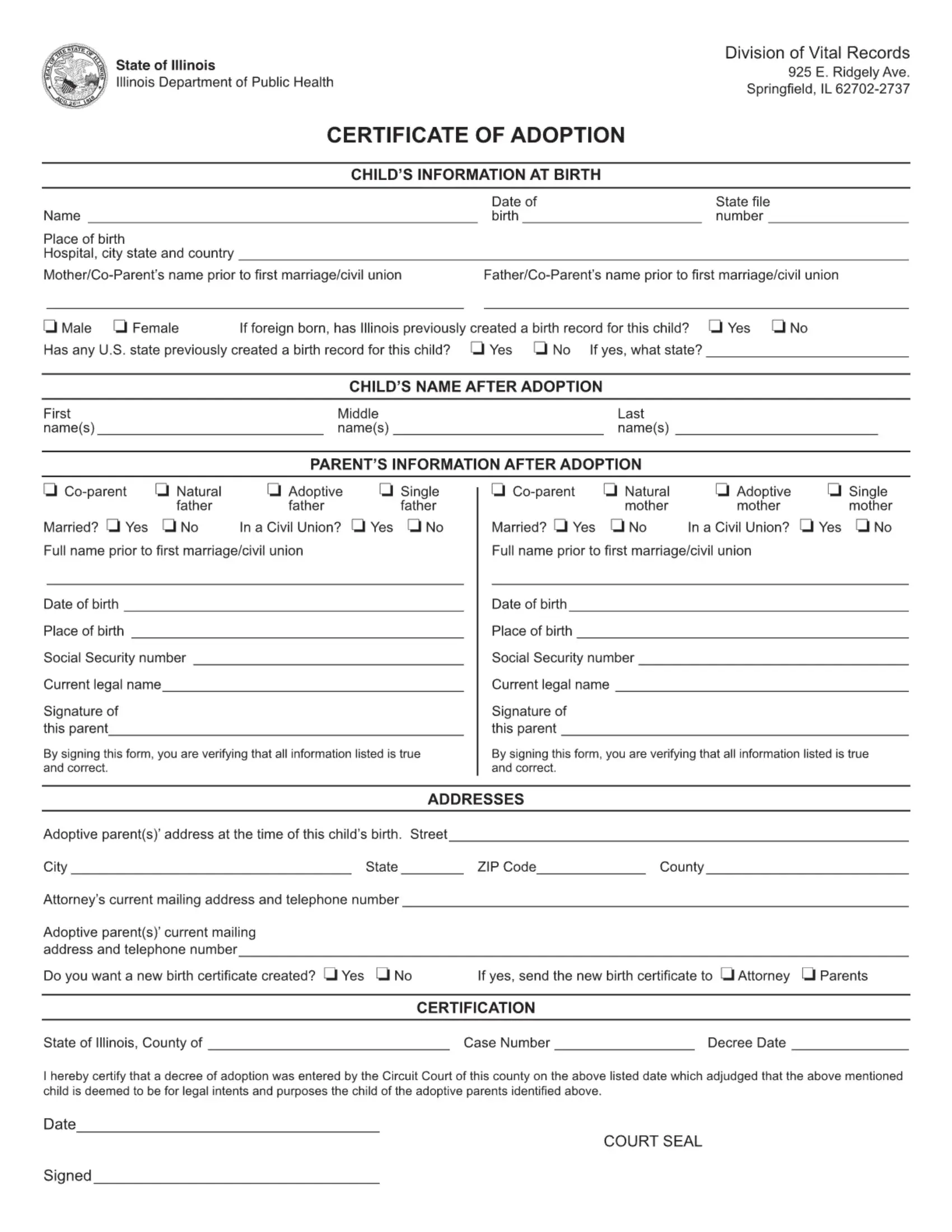 Certificate Adoption Form Fill Out Printable PDF Forms Online Certificate Adoption Form Fill Out Printable PDF Forms Online