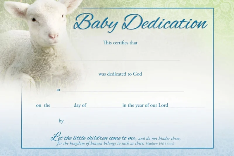 Baby Dedication Certificate Printable