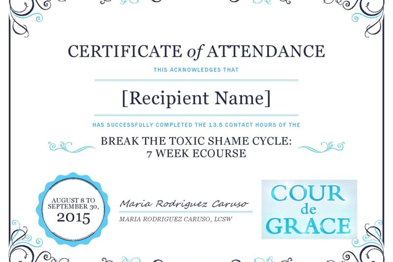 Proformative Webinar Certificate Of Attendance Printable