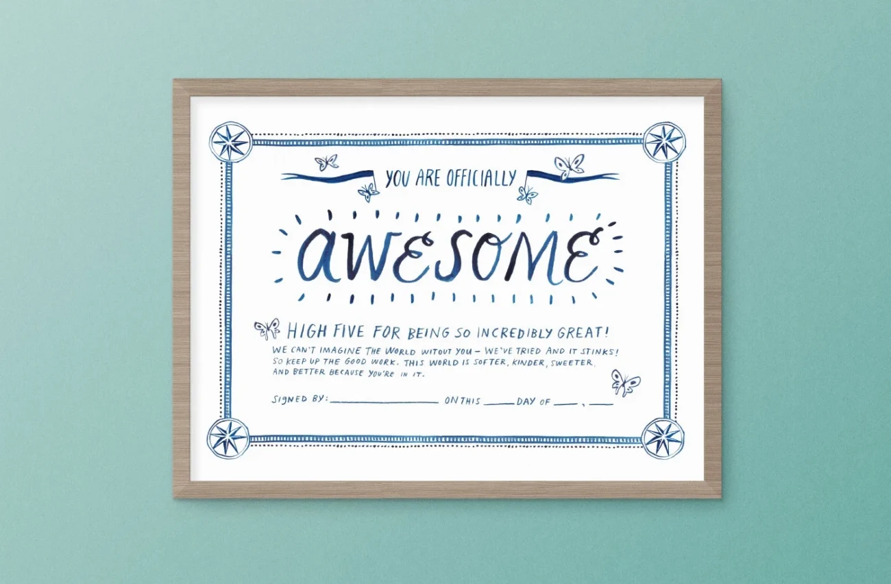 Certificate Of Awesomeness Printable Printable Certificate Inspirational Instant Download Etsy