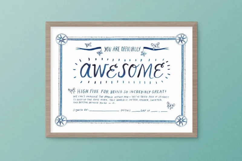 Printable Certificate Of Awesomeness