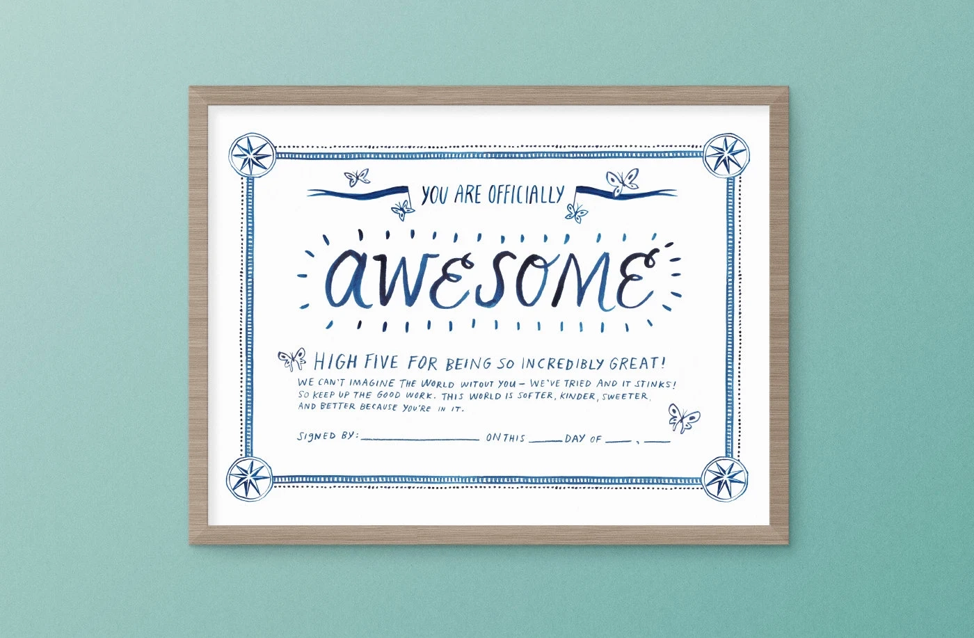 Certificate Of Awesomeness Printable Printable Certificate Inspirational Instant Download Etsy