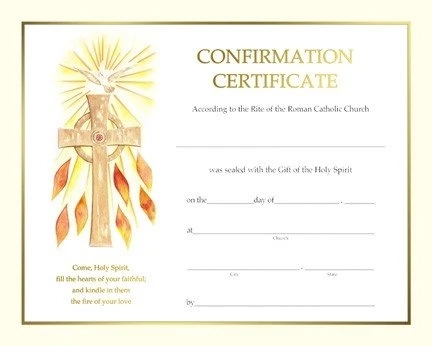 Printable Confirmation Certificate