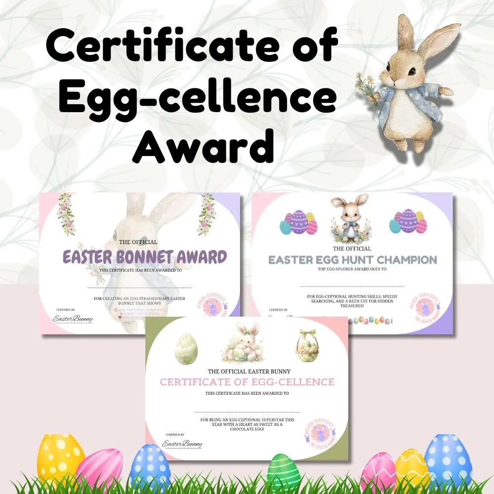 Printable Easter Bonnet Certificates Printable Easter Bonnet Certificates
