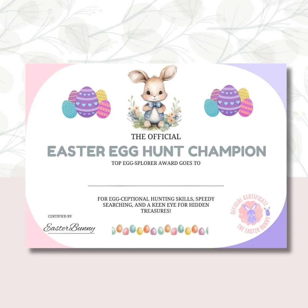 Certificate Of Excellence Award Easter Bonnet Award Easter Egg Hunt Champion Award Easter Bunny Printable Official Certificate Etsy Certificate Of Excellence Award Easter Bonnet Award Easter Egg Hunt Champion Award Easter Bunny Printable Official Certificate Etsy