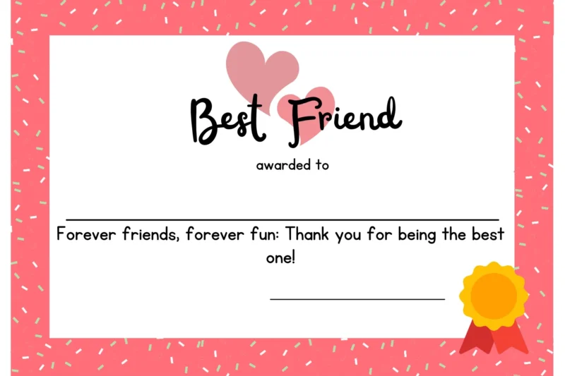 Printable Good Friend Certificate