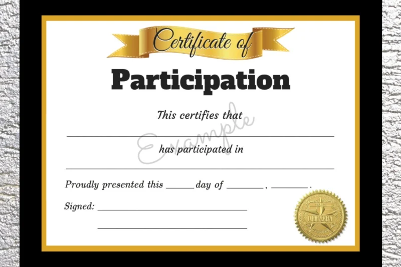 Printable Participation Certificates