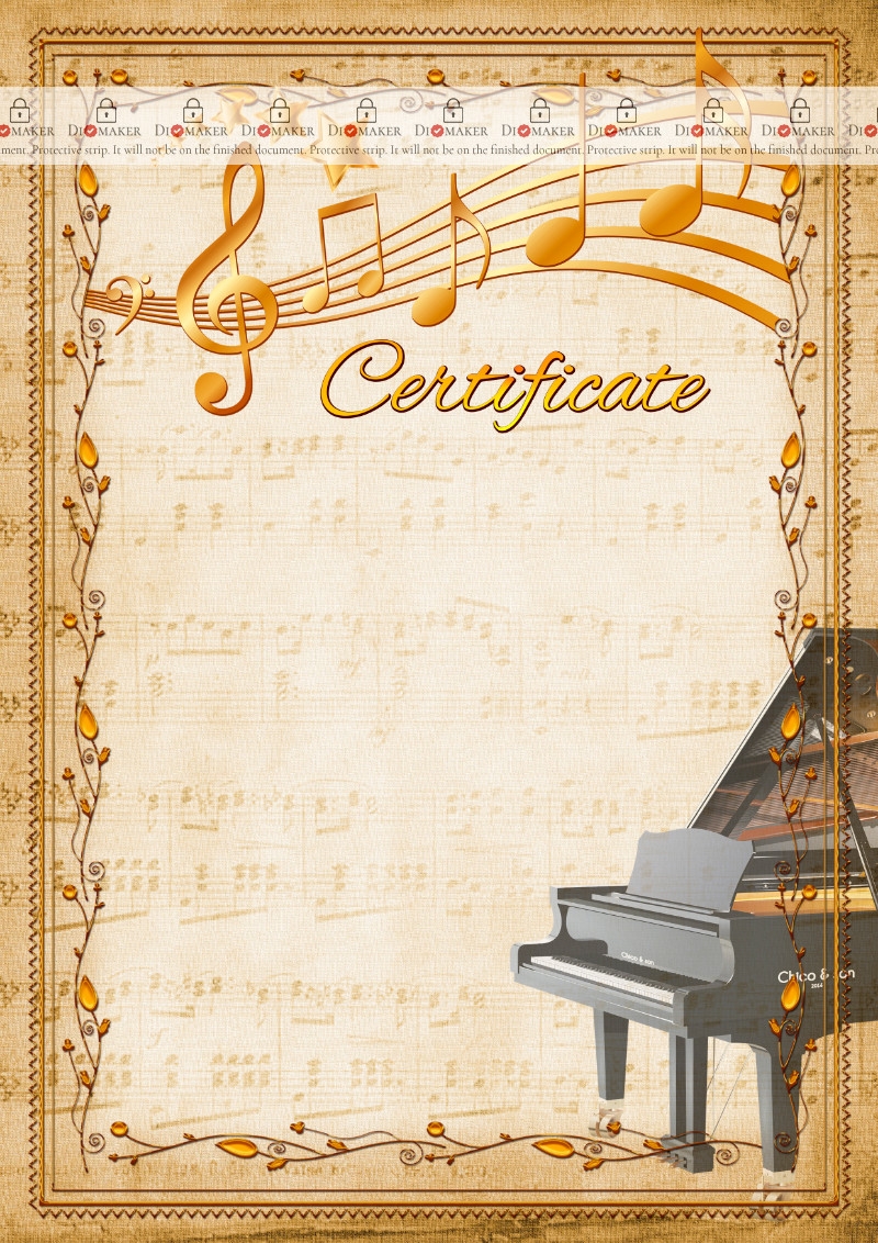 Certificate Template Piano DiMaker Templates Certificate