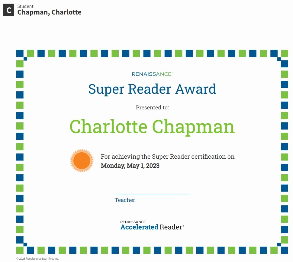 Certificates For Student Achievement