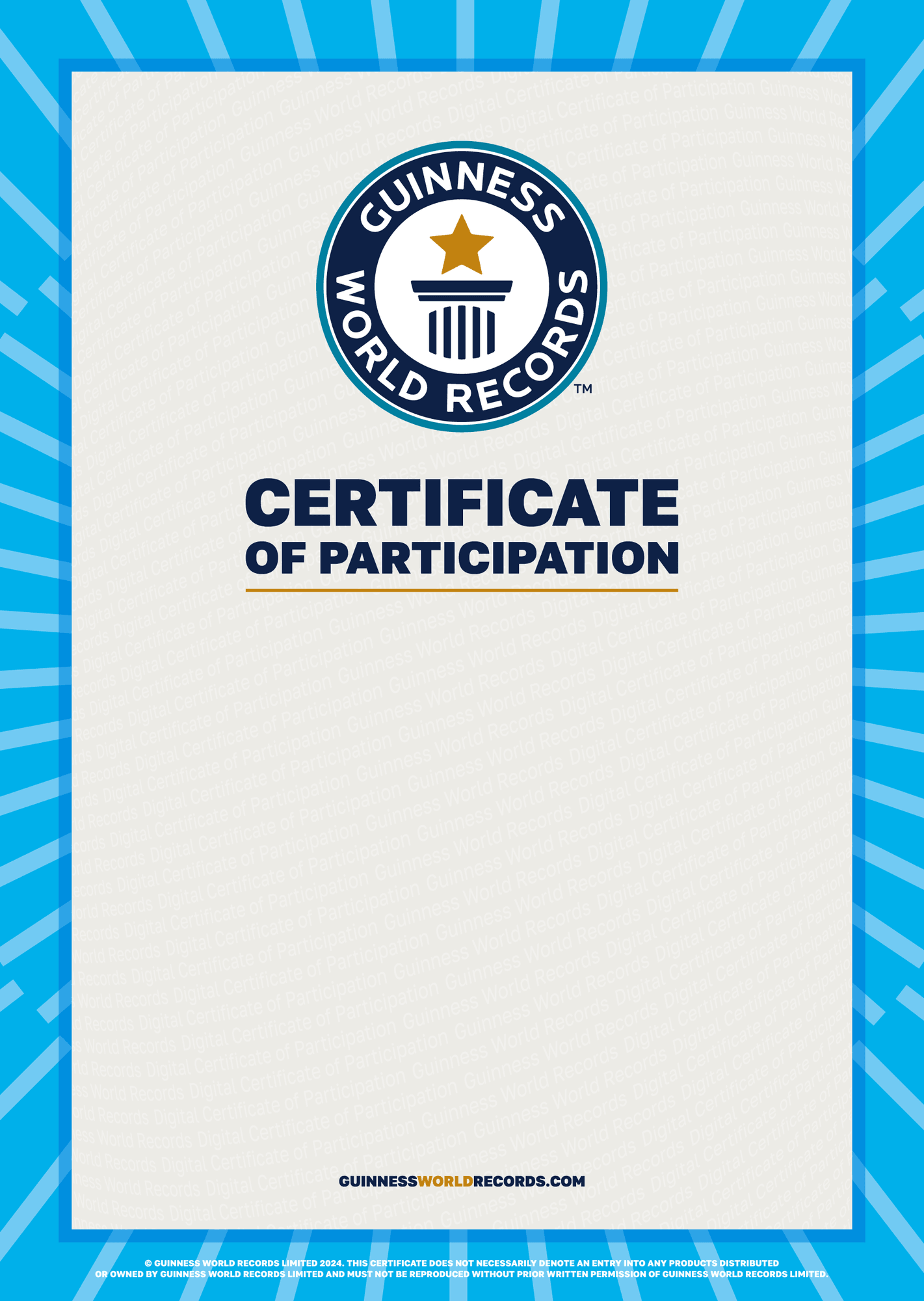 Check Out My Official Guinness World Records Certificate Of Participation Get Yours And More Exclusive Merchandise At GWRStore Check Out My Official Guinness World Records Certificate Of Participation Get Yours And More Exclusive Merchandise At GWRStore