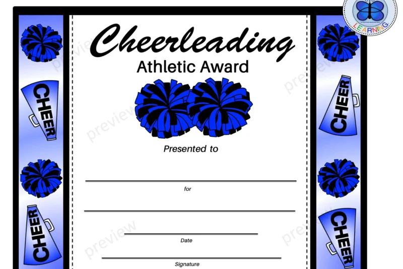 Cheerleading Certificate Printable