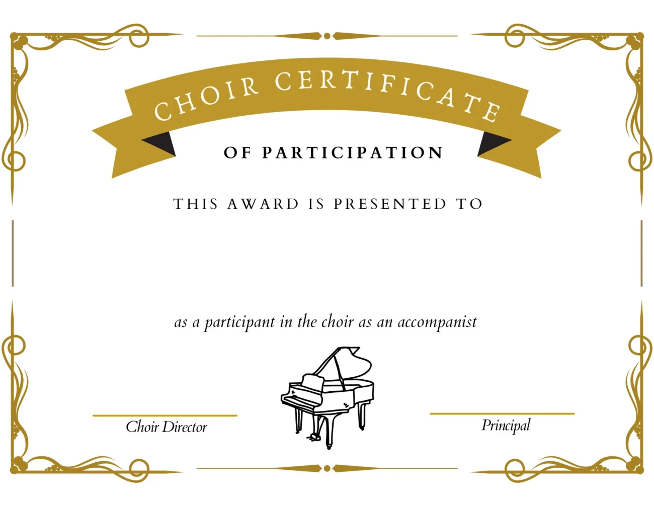Chorus Editable Certificate Mega Pack 5 Certificates Soprano Alto Tenor Bass Piano Accompanist Etsy