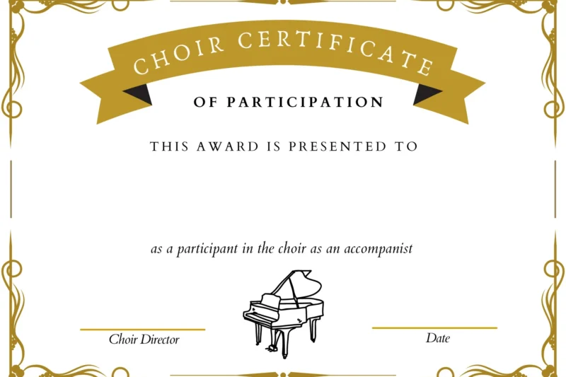 Chorus Award Printable Certificate