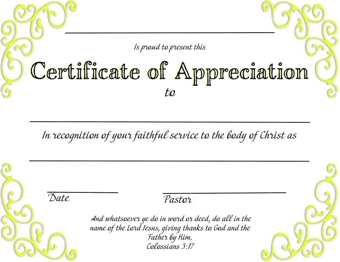 Free Printable Religious Appreciation Certificates Free Printable Religious Appreciation Certificates