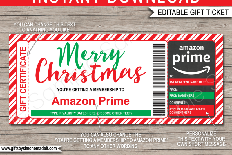 Amazon Gift Certificates Printable