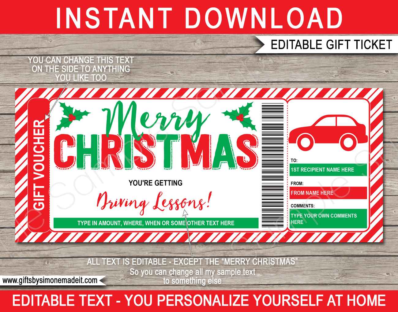 Free Printable Driving Lessons Gift Certificate