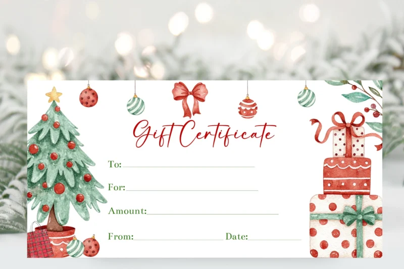 Gift Certificate Template Free Printable Christmas