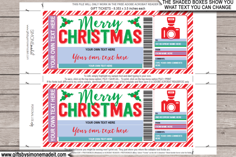 Free Printable Christmas Gift Certificates