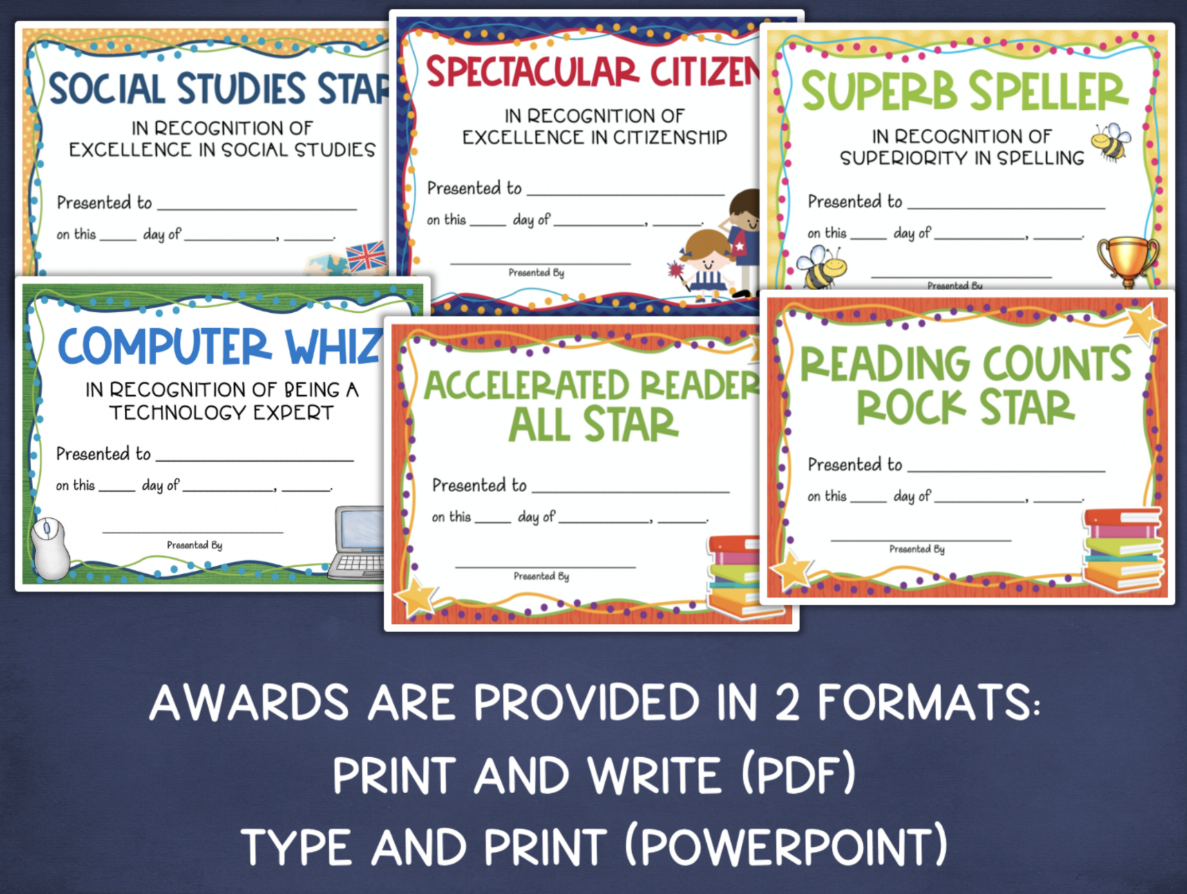 Printable Social Studies Award Certificates