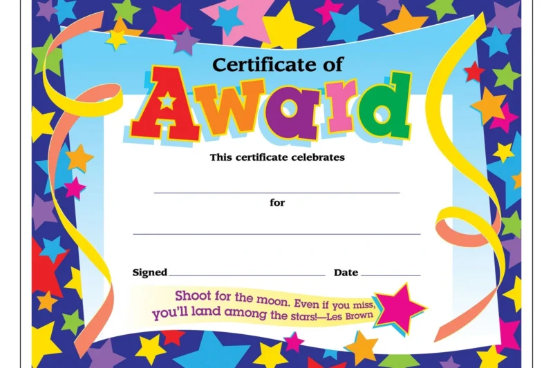 Free Zap Certificates Printable