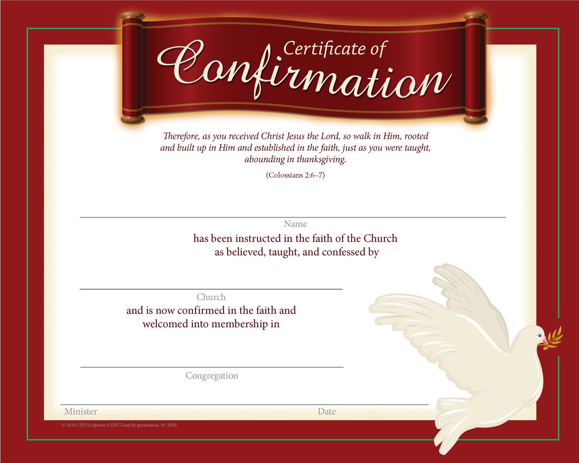 Confirmation Certificate Printable Confirmation Certificate Printable