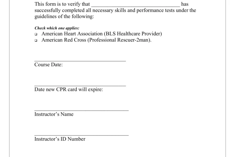 Cpr Certificate Printable