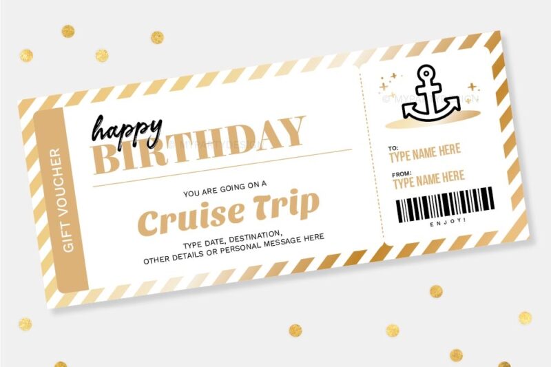 Printable Cruise Travel Gift Certificate