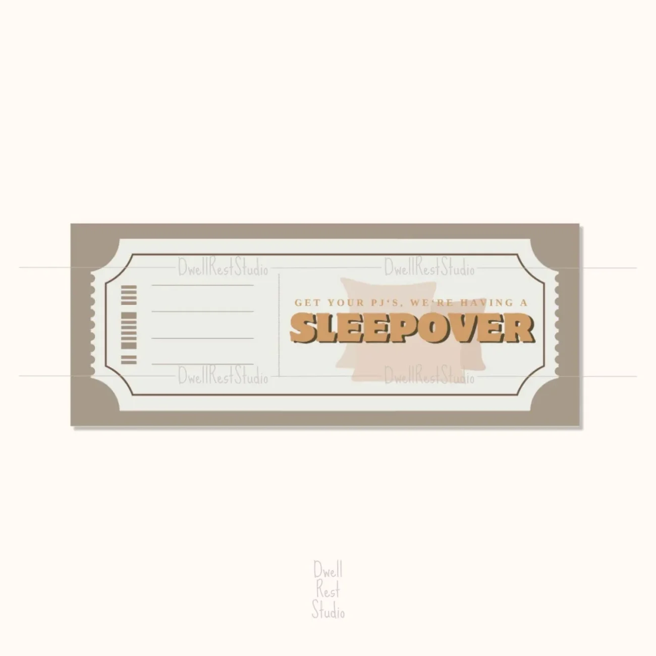 Custom SLEEPOVER Gift Coupon Special Activity Surprise Voucher Ticket Editable PDF Etsy